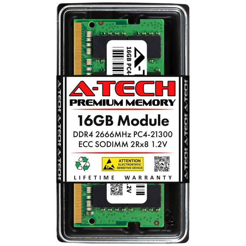 A-Tech 16GB ランダムアクセス記憶装置 取り替えっこ用 Micron MTA18ASF2G72HZ-2G6E1 | DDR4 2666MHz マイコン4-21300 (マイコン4-2666V) 2Rx8 1.2V ECC アンバッファード SODIMM 260いの一番 メモリモジュ
