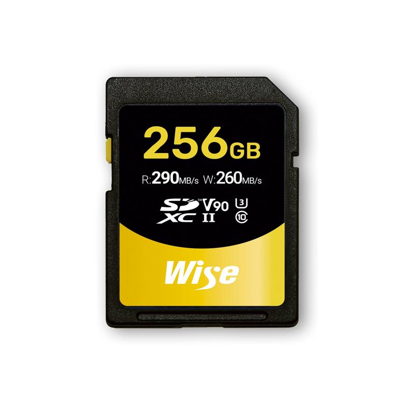 Wise SDXC UHS-II 記憶装置歌留多 SD-Nつづき物 256GB Class10 V90 UHS-II相応う 読み込む290MB/秒、書きとどめる260MB/秒