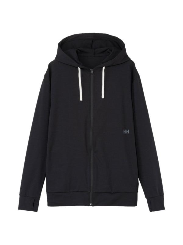 [ヘリーハンセン] 混雑時差し固める L/S One Point Logo FZ Hoodie Rashguard 黒いこと WL