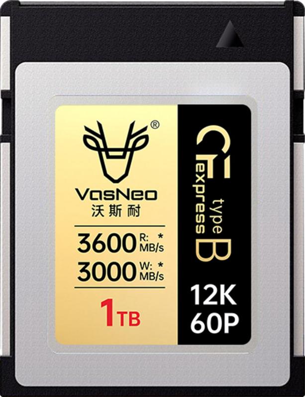 VasNeo CFexpress Type B 記憶装置歌留多 1肺結核 読み込む3600MB/s 書込3000MB/s 12K/4K/RAW映像 弾丸道路連写相応う 職業的遣りかた V-CFeB-1肺結核-4.0