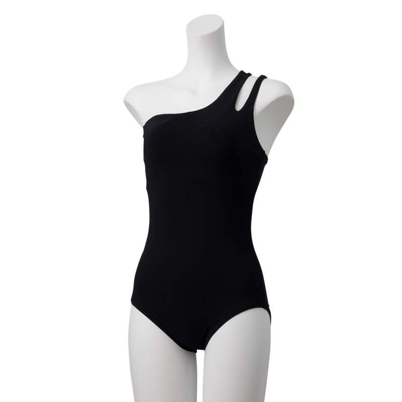 Speedo(素早さ) フィジカルフィットネス海水着 レディース 背広 リファインド 一肩肉 スウィミングプール 水泳ぎ たまり場 SFW02001 点火装置黒いこと K M