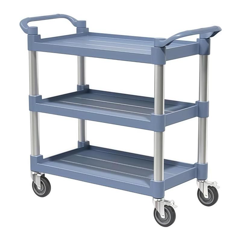 MIMIER サービスワゴン キャスター付き 3段 ブラック 幅80cm*奥行42cm*高さ93.5cm 耐荷重100kg 家庭用 業務用 ガレージ レストラン ホテル 荷物運搬