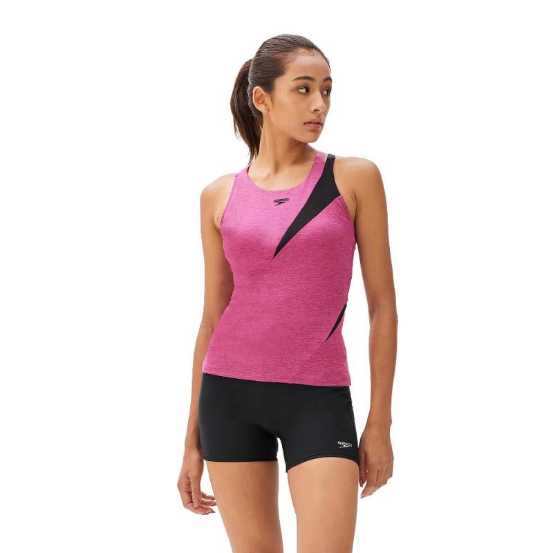 Speedo(す早さ) フィジカルフィットネス水泳着 Diagona Separates ディアゴナセパレーツ レディース SFW22215 ミックスアメリカンチェリー O