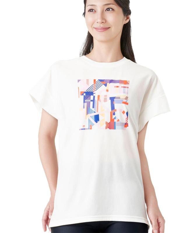 Wacoal Swim Wear （ワコール スイムウェア) Ｔシャツ トップス 2分袖 半袖 体型カバー Aラインシルエット SDY160 レディース WH L｜LAPPISTORES