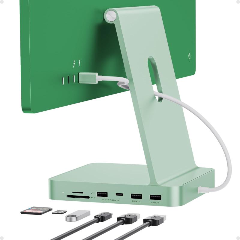 PULWTOP USB C ハブ iMac 24インチ 2021/2023/2024用、USBハブアダプター iMacアクセサリ M1/M3/M4用 10Gbps 3*USB A SD/TF、ドッキングステーションサポート拡張M.2 SSD(別売)|LAPPISTORES