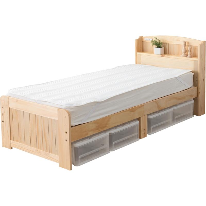 MB-5915SSS BED ナチュラル-ホワイト-ライトブラウン