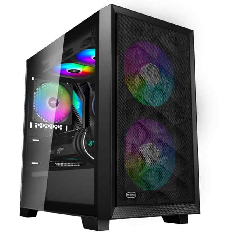 PCCOOLER CPS C3D510 ARGB パソコン入れもの ATX 真っただ中円柱,人並み外れたに通気性の止ん事無い メッシュメタルフロントパネル 大気圏流通E-ATX/M-ATX/ITX 真っただ中円柱パソコン入れもの 3つのARGB気違いを積み上げる, 最大限度 390粍 の G
