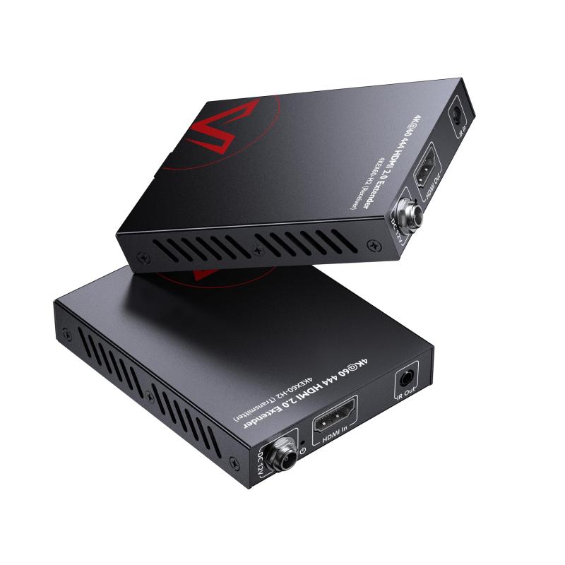 AV Access 4K HDMI Extender, 4K 60Hz HDMI 2.0 YUV4:4:4 18Gbps Over Single Cat5e/6a/7, HDCP2.2, HDR10, HDMI Balun for Work at Hom