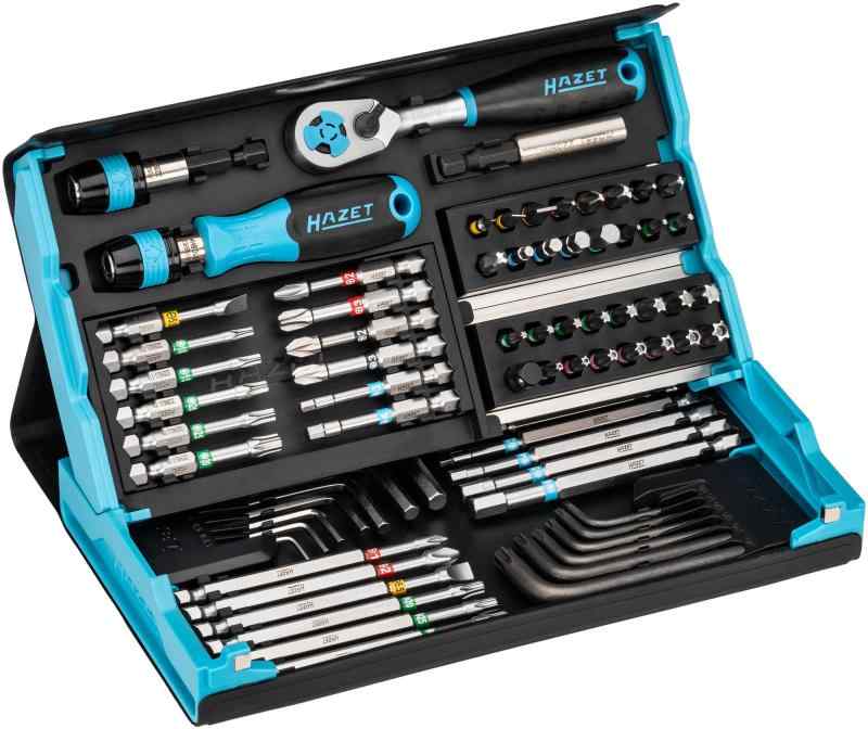 HAZET Bit-Set maximal viele Werkzeuge auf kleinstem Raum f・・r beste ・・bersicht | Bit-Satz klappbarer Werkzeug-Satz Made インチ German