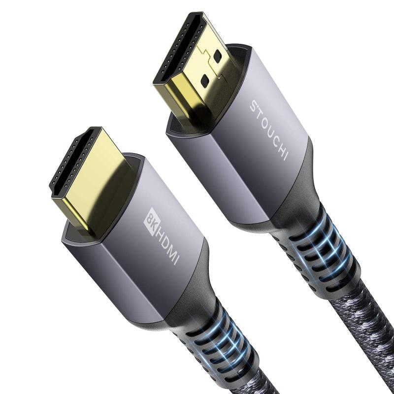 Stouchi Ultra High Speed HDMI・・ ケーブル 超高速 10K 8K@60Hz 4K@144Hz 120Hz 【三重ナイロン編み/アルミ合金/金メッキプラグ】eARC ARC HDCP 2.2&2.3 Dynamic HD
