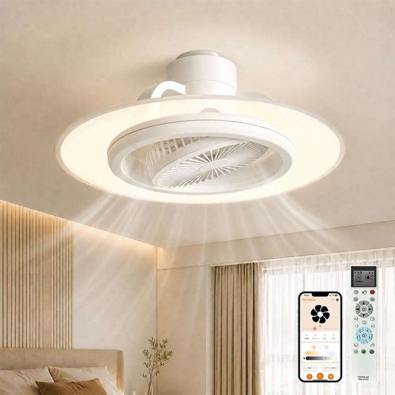 シーリングファンライト led 導光板 アレクサ対応 シーリングファン 8畳 10畳 リモコン 1台3役 4000lm Φ38CM 扇風機付き照明 シーリングライト おしゃれ LEDライト 無階段調色調光 風量5段階調節 ｜LAPPISTORES