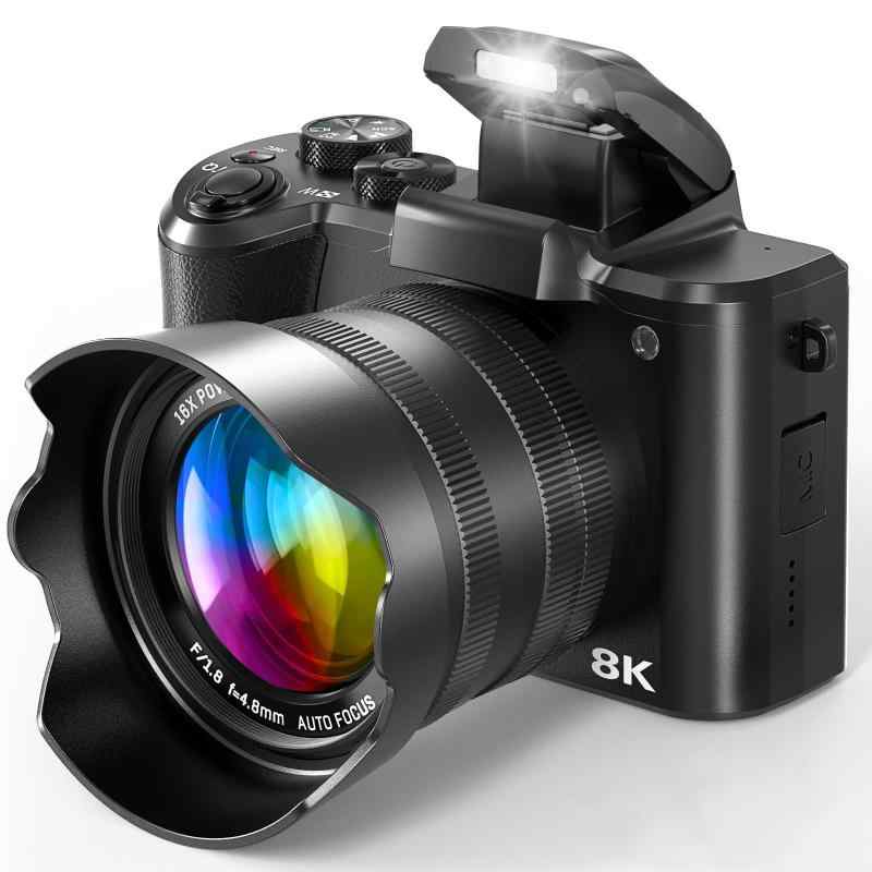 4K デジタル写真機 ディジカメ 録画 4800万絵素 180度回転させる能力のある オート興味の中心 16倍デジタル望遠レンズ 手振れ手を加える 年代順の連続映画化 自撮り 2.8in映写幕 軽さ 持ちはこび助けになる 未経験者 教え子 回遊 小型 V