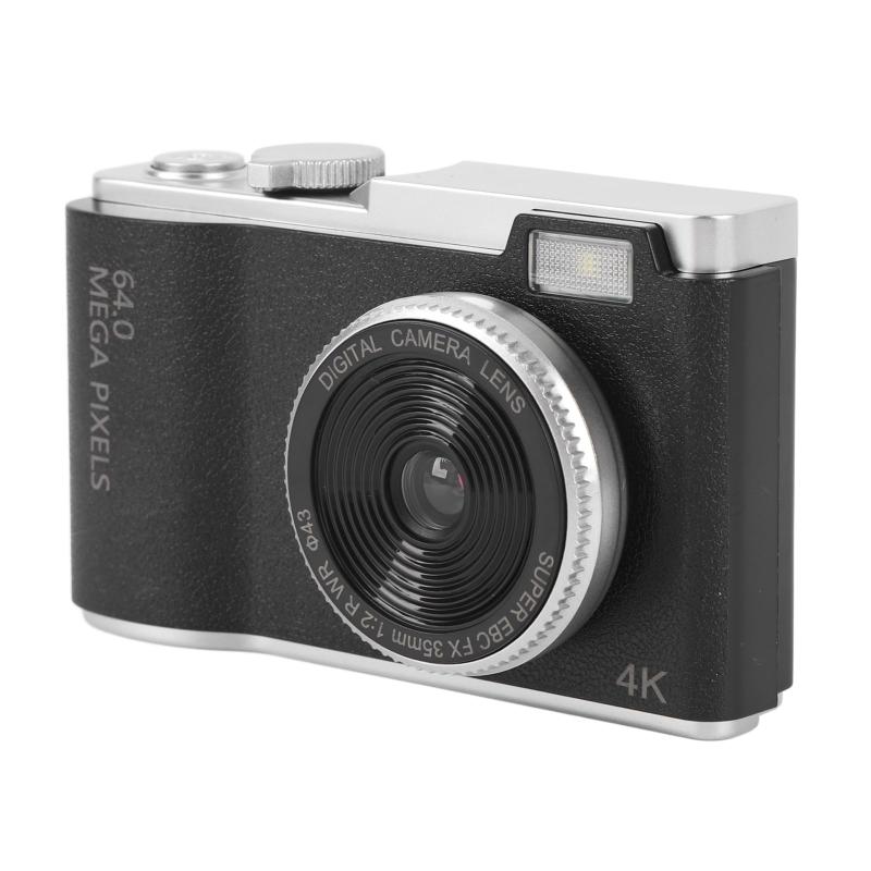 写真用 4K デジタルカメラ、16 倍ズーム付き 64MP Vlogging カメラ、ヴィンテージ CCD カメラ Selfie カメラ、2.4 インチ画面コンパクトカメラ、屋外用レトロトラベルカメラ