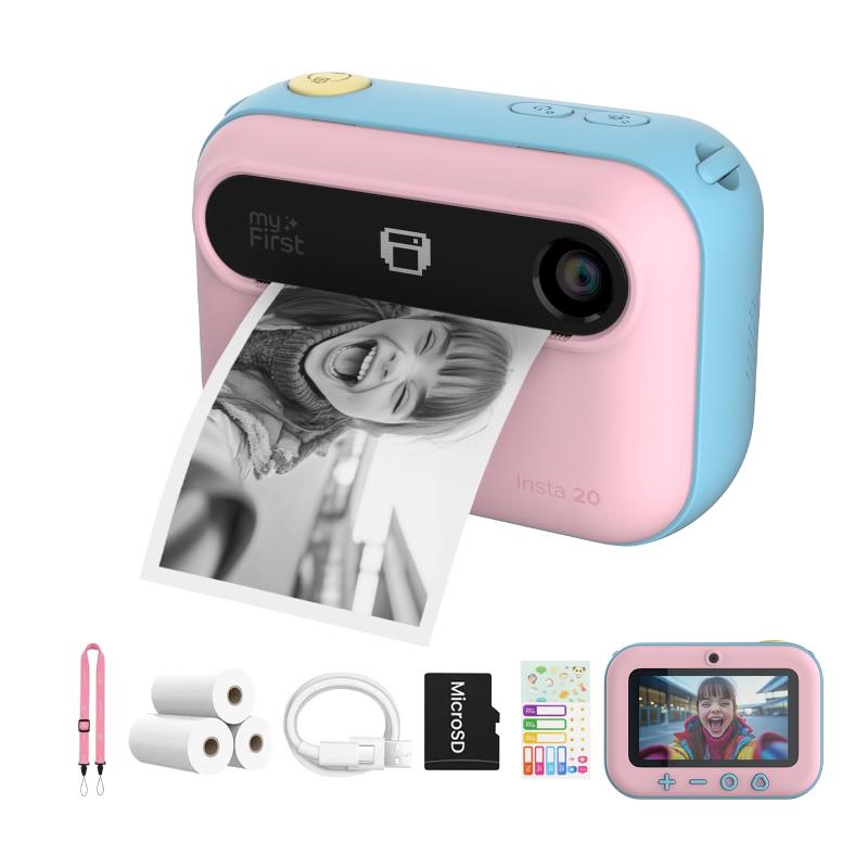 myFirst Camera Insta 20 - インスタントプリントデジタルカメラ 16MP写真付き 1080P、4-12歳の子供への誕生日プレゼント、自撮りレンズ、無制限印刷、マイクロSDカード|LAPPISTORES