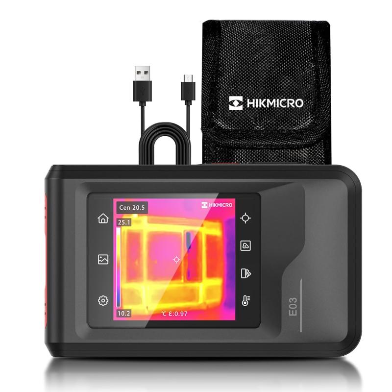 HIKMICRO PocketC サーモグラフィーカメラ、256 x 192 IR解像力、8MP可視性光写真機積み上げる、映像媒体録画、3.5inタッチスクリーン、25サイクル一こま割り合い、デジタル望遠レンズ 1.0×~4.0×、価値付ける活動の領域-20°C~400°C