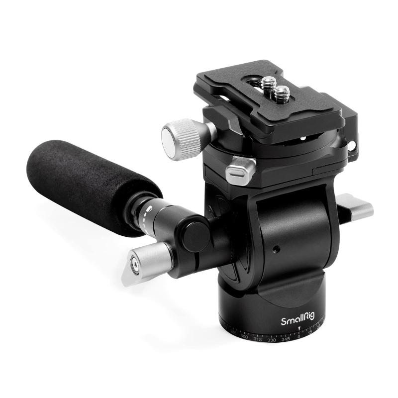 SmallRig ビデオ雲台 伸縮式ハンドルと切り替え可能 QR プレートが付き 垂直/水平撮影用 三脚パン チルト フルイド ヘッド アルカ用 最大荷重 5kg カムコーダー ミラーレス DSLR 用 4104|LAPPISTORES