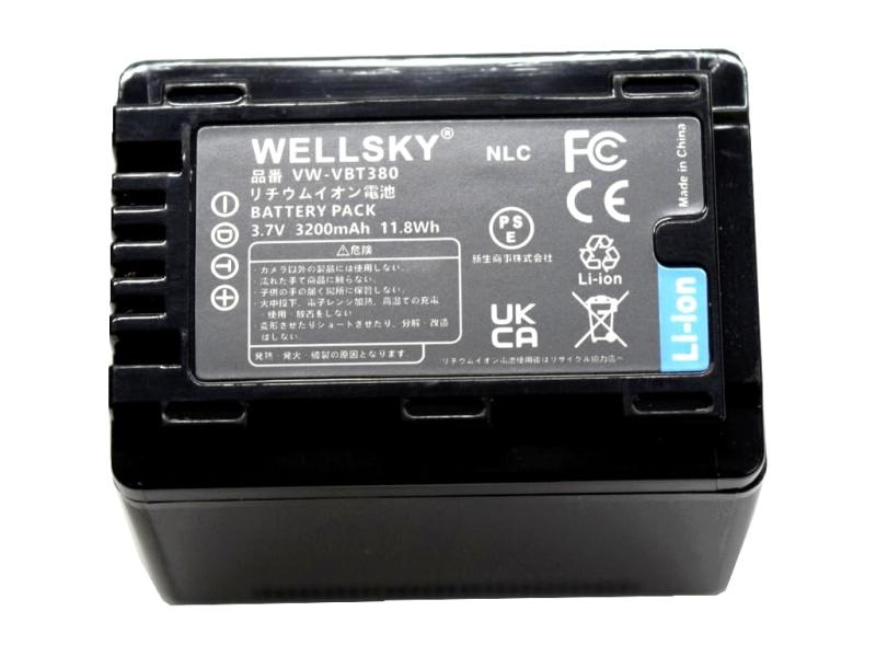 WELLSKY VW-VBT380-K 5000mAh 取り替えっこ蓄電池 + VW-BC10 VW-BC10-K 超軽さ USB Type-C 手っとり早い取り替えっこ申し受ける器 [ 完全無欠品と同じよう当て嵌める能力のある・残量見せびらかす能力のある ] パナソニック HC-WX2M HC-WZX2M