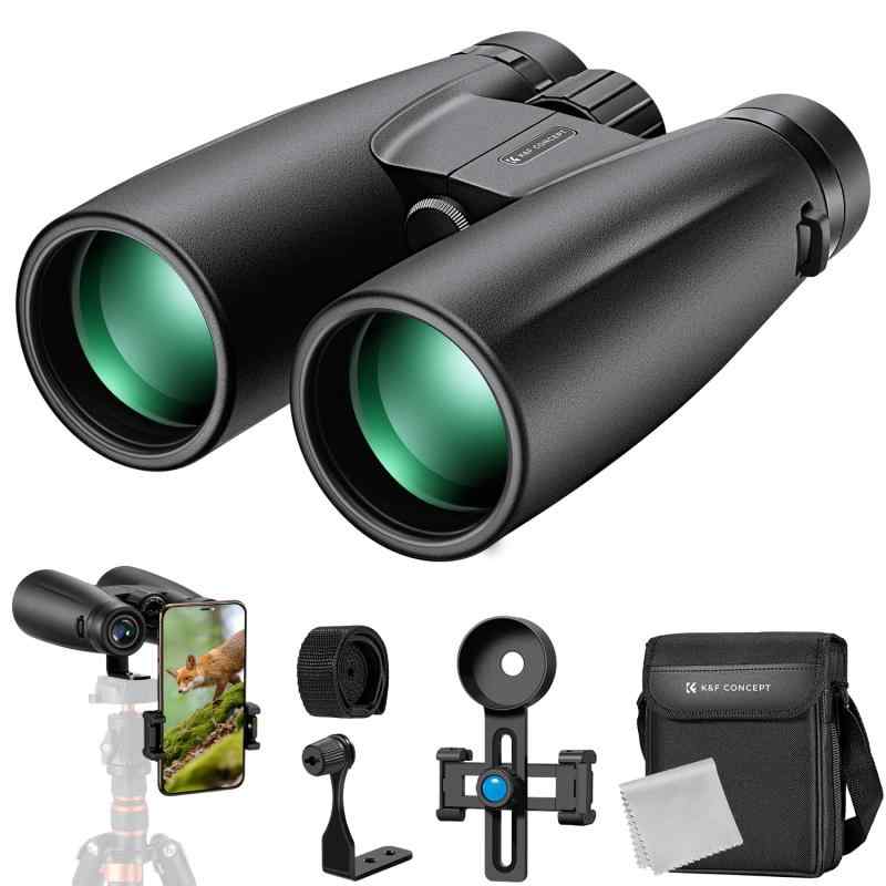K&amp;F Concept 双眼鏡 12x50 高倍率12倍 50mm口径 望遠鏡レンズ スマホホルダー付 三脚に取り付け可能 高級プリズムBak4ウルトラクリア メガネ対応 多層コーティング加工 小型 軽量 スタースコー｜LAPPISTORES