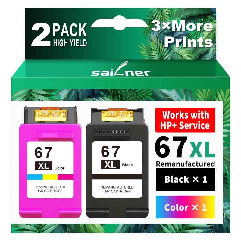 SAILNER 67XL インキ薬莢 生まれ変わりインキ薬莢 HP 67XL 67 XL 67XXL DeskJet 2755 4155 4155e 2752e 2700 2755e 4100 6400 Envy 6055 6000 6055e