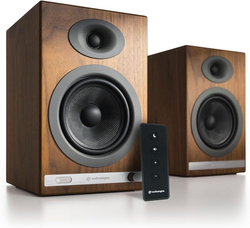 Audioengine オーディオ発動機 固定ディスク5 ワイヤレス・パワードスピーカー l ブックシェルフ型ホームミュージックシステム Bluetooth aptX 固定ディスク相応う・DACアンプリファイアー内蔵 l 有線・無線電話繋ぎ合わせる、AUXインプット、光デジタルS