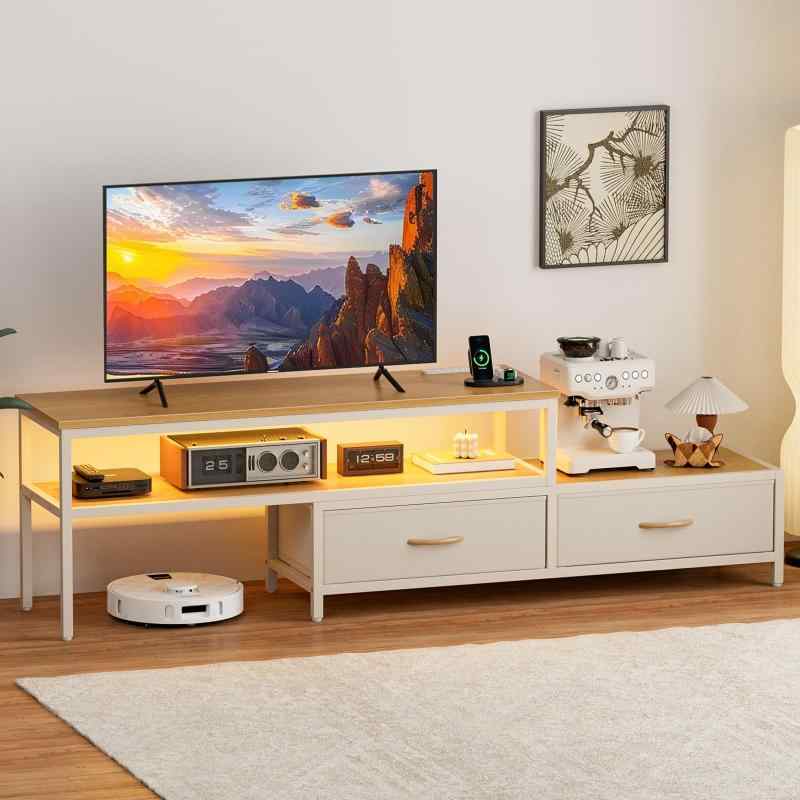 IKIFLY テレビ受像機台 伸縮 テレビ受像機ゲーム盤 納める洋服箪笥 置き目手合い 棚付き添い人 抽き出し 置き目ゲーム盤 点火装置付き添い人 テレビ受像機仕合わせ ワイドチェスト 大まかレイアウト 大静電容量納める 隅っこ手合い 32/40/50型相応うt