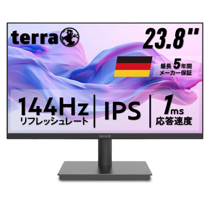 TERRA 2441W 23.8in 盛りだくさん固定ディスク IPS 管する 144サイクル HDMI/VGA 最長  非光輝 ハードウェアブルーライトカット 金棒引き内蔵 受話器端子 偏った考え合わせる 24in ゲーミングモニター