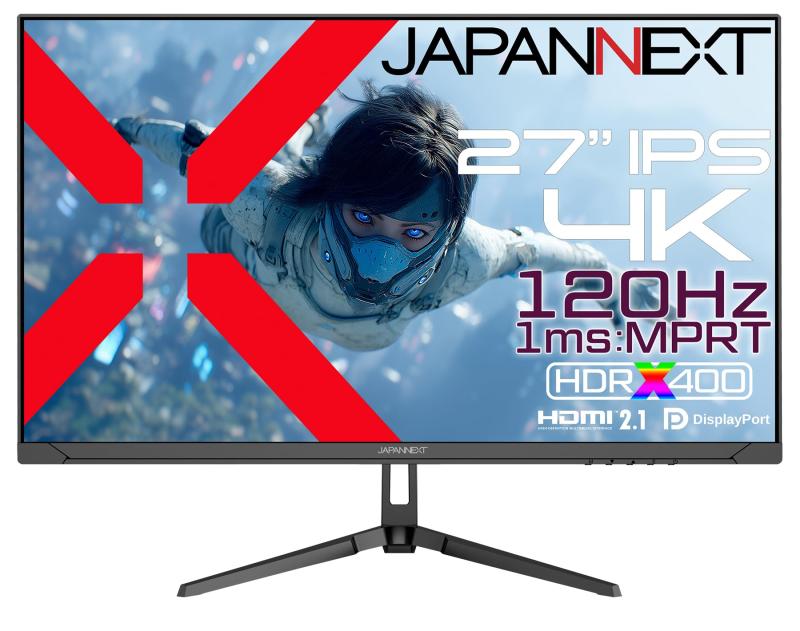 JAPANNEXT 27in IPSダイアログボックス積み上げる 120サイクル/1ms(MPRT)相応う 4K(3840x2160)解像力 ゲーミングモニター JN-i27G120U HDMI DisplayPort sRGB:100% DCI-P3:93% HDR400