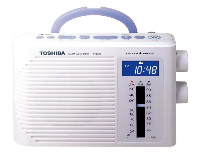 TOSHIBA 雨合羽形時辰儀ラジオ受信機CUTEBEAT TY-BR30(W)