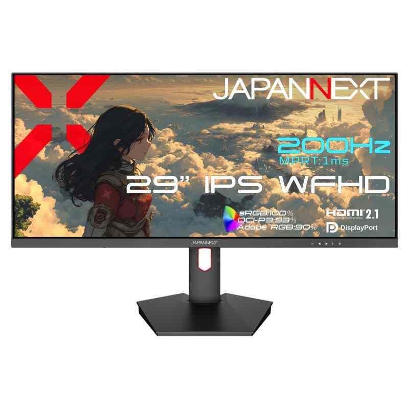 JAPANNEXT 29in IPSダイアログボックス積み上げる 200サイクル/1ms(MPRT)相応う 広広とした盛りだくさん固定ディスク(2560×1080)解像力 ウルトラワイドゲーミングモニター JN-IPS29G200WF HDMI2.1 DP sRGB:100% DCI-P3:93