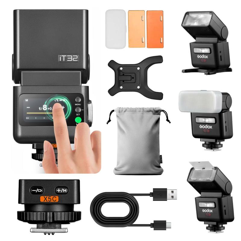 【日本語明らかにする書付き添い人】Godox iT32 TTL 写真機閃光電球 X5S ソニー相応う 2.4G無線電話 磁石式とり備える オンカメラモードとオフカメラモードフラッシュ 160g 盛りだくさん発しる約510回 1.5秒の再利用 i