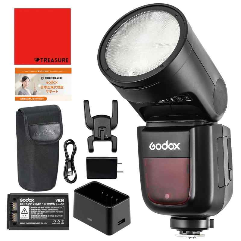[日本正規/技適マーク] Godox V1-C CANON対応 フラッシュ ストロボ 76WS 2.4G TTL ラウンドヘッド 1/8000 HSS 日本語説明書/クロス/セット品