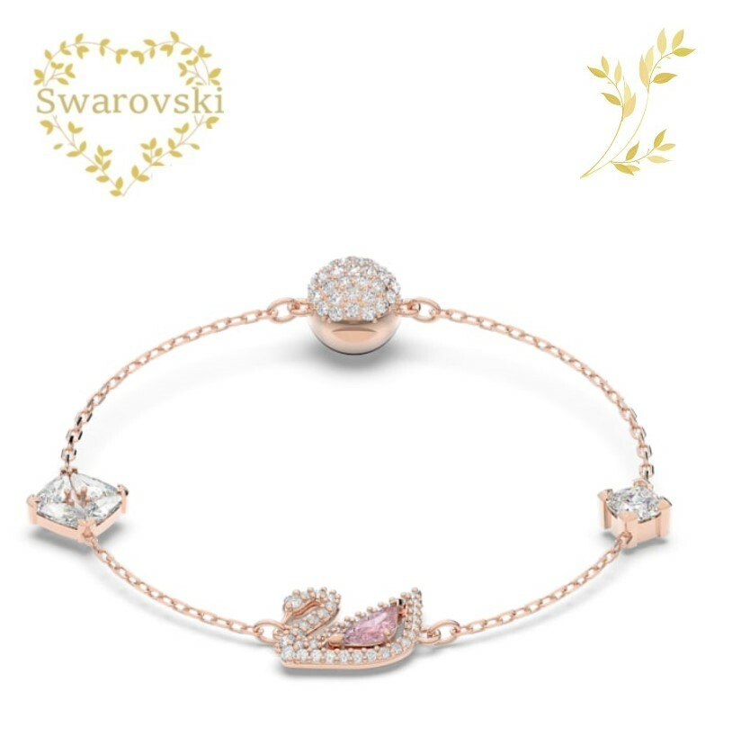 SWAROVSKI　ブレスレット　5472271　スワロフスキー　Dazzling Swan ブレスレット　スワン, ピンク, ローズゴールドトーン・コーティング　Mサイズ　レディース　バングル　クリスタル　プレゼント 記念日 誕生日 アニバーサリー　並行輸入品