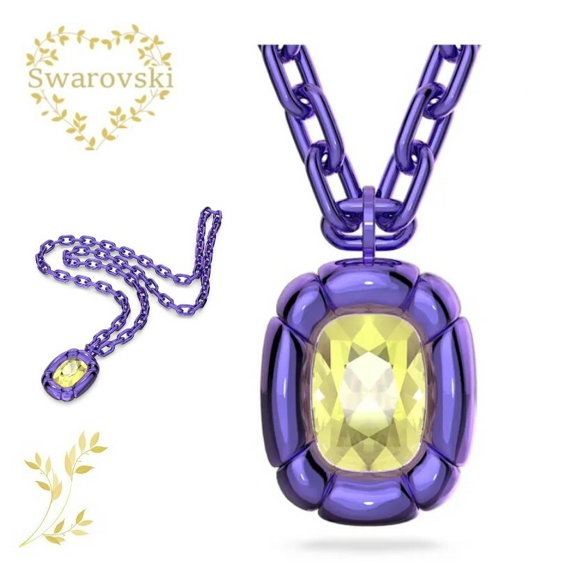 SWAROVSKI ネックレス　5610290　スワロフスキー Dulcis ペンダント　クッションカット, パープル　イエロー　ペンダント　プレゼント　記念日　アニバーサリー　並行輸入品 11,550円