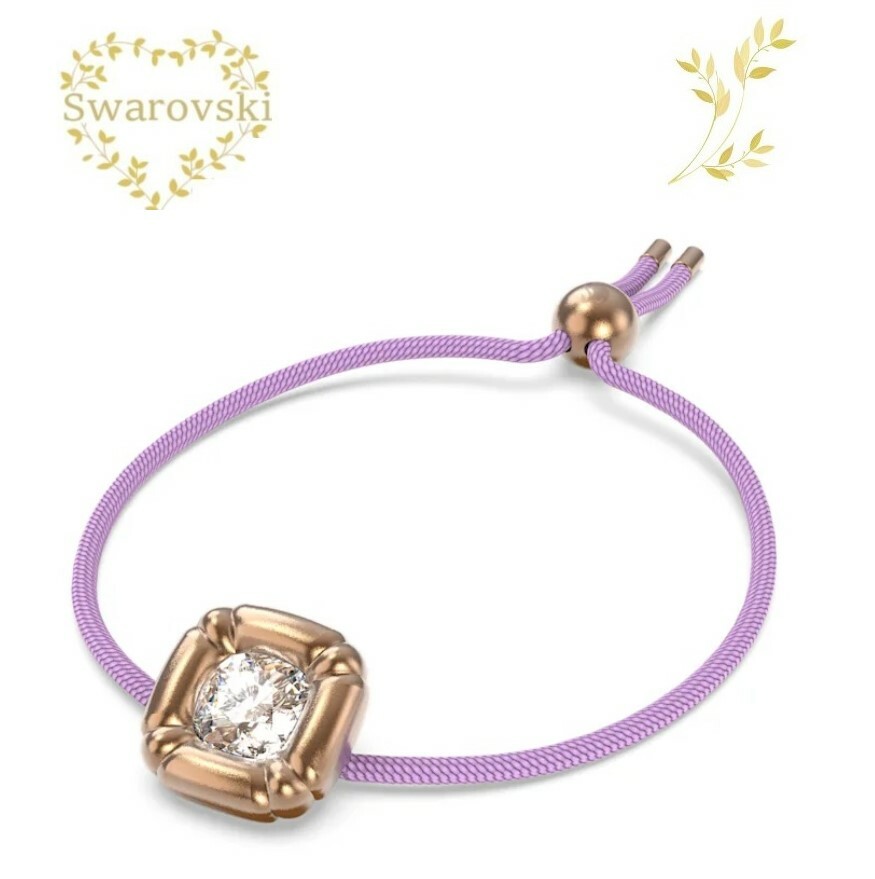 SWAROVSKI 　ブレスレット　5617983　スワロフスキー　Dulcis ブレスレット　クッションカット, ローズゴールドカラー　パープル　リサイクルポリエステルコード　プレゼント 記念日 誕生日 アニバーサリー　並行輸入品