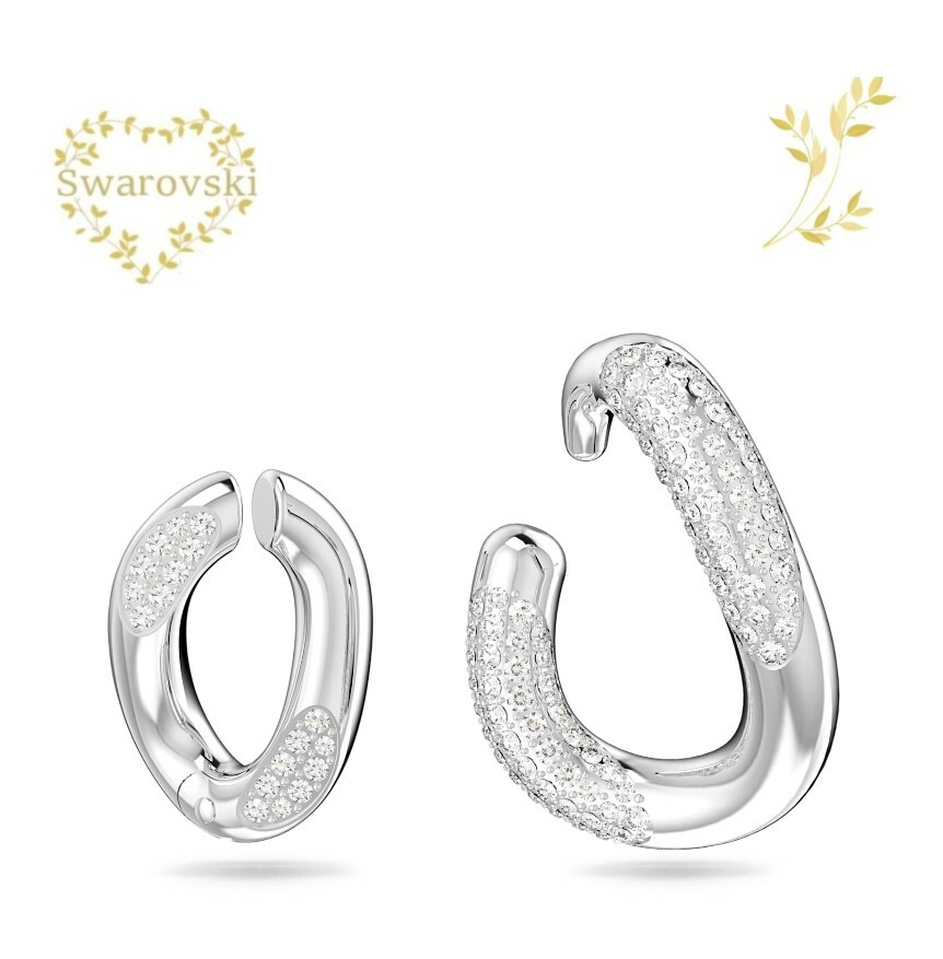 SWAROVSKI イヤーカフ 5602783スワロフスキーMillenia シングル, グラデュエーテッドクリスタル, ホワイト,  ロジウム・コーティング 1個売り ピアス イヤリング 記念日 プレゼント 誕生日 アニバーサリー ラプラージュ 