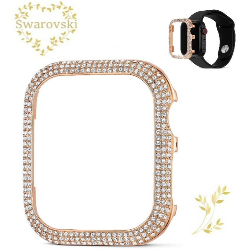SWAROVSKI Apple Watch・・ 対応ケース　5572574　スワロフスキー 　スマートウォッチ用　クリスタルケース　 ゴールドカラー　プレゼント　記念日　誕生日　アニバーサリー　ラグジュアリー　並行輸入品