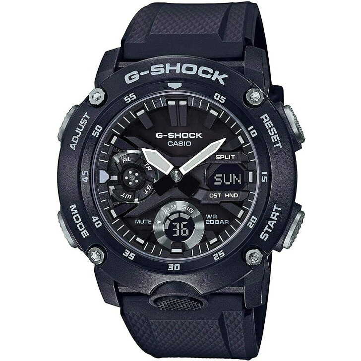 CASIO 腕時計 GA-2000S-1A G-SHOCK 海外モデル アナデジ ブラック カーボン/樹脂 20気圧防水 並行輸入品 クオーツ スポーティ ビジネス 防水 記念日 プレゼント|ラプラージュ 店
