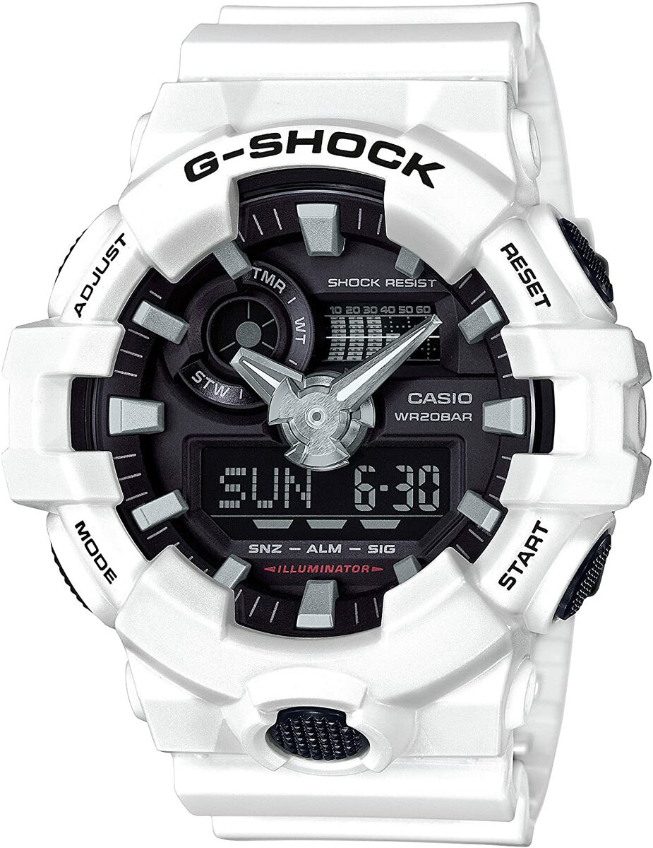 CASIO 腕時計　 GA-700-7A　G-SHOCK 　海外モデル　ホワイト　ブラック　 並行輸入品　 　クオーツ 　スポーティ　ビジネス　防水　記念日　プレゼント