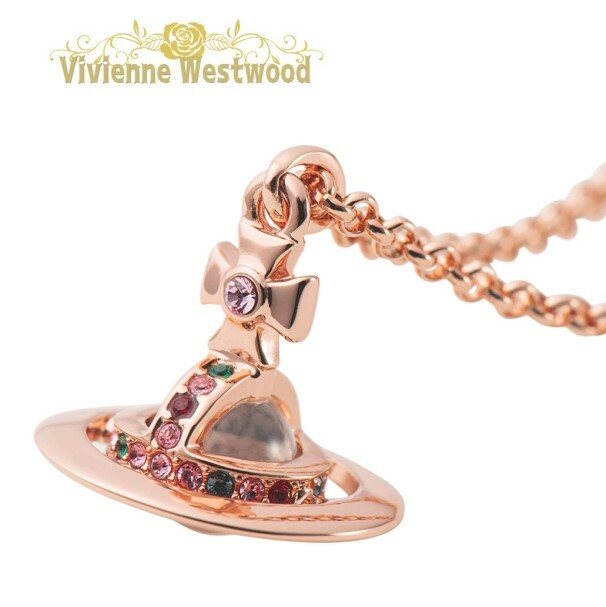 Vivienne Westwood ネックレス 63020098-G002ピンクゴールド アクセサリー NEW ORB PETITEオーブ レディース ラインストーン シンプル 並行輸入品 プレゼント 記念日 誕生日 アニバーサリー|ラプラージュ 店