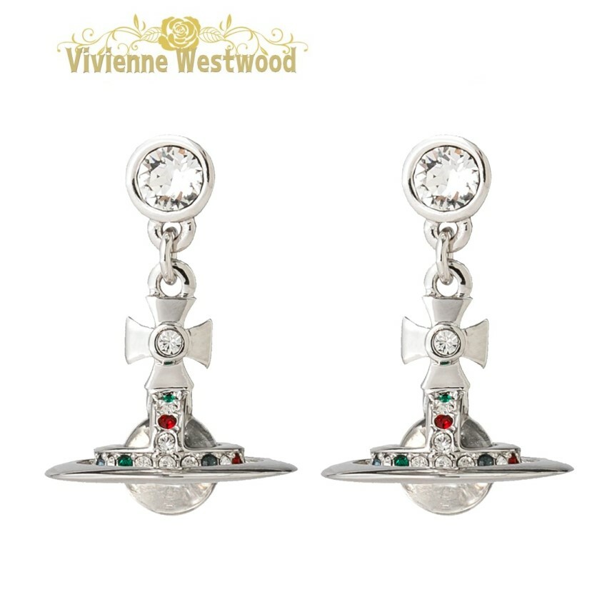 Vivienne Westwood　ピアス　62020032-02P019 PETITE ORB ニュー プチ オーブ シルバー レディース シルバー スタッズ　ラインストーン　クロスデザイン　シンプル　並行輸入品　プレゼント 記念日 誕生日 アニバーサリー