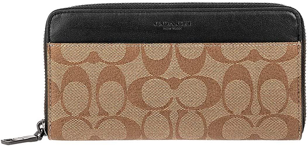 COACH 長財布　 F58112-QBTN2　コーチ　レディース シグネチャー タン カーキ　ブラウンアコーディオン ジップ アラウンド メンズ 小銭入れ プレゼント 誕生日 並行輸入品 　プレゼント　記念日　アニバーサリー