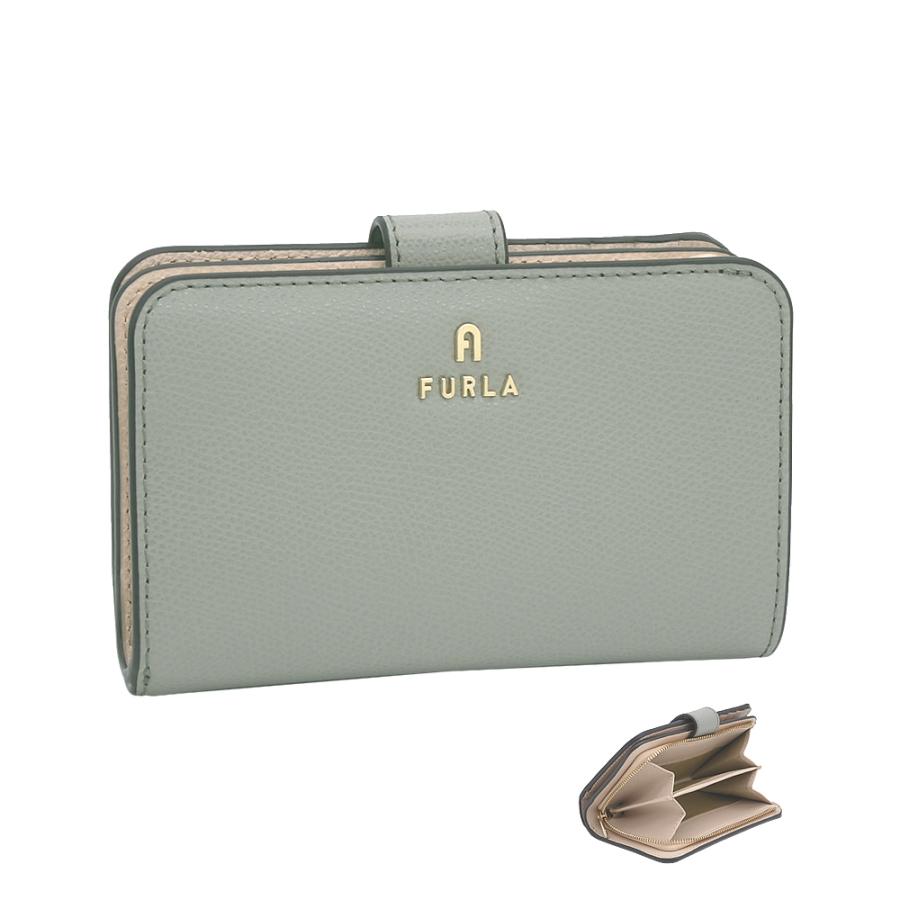 フルラ 二つ折り紙入れ CAMELIA  WP00314-ARE000-3573 AGAVE b+BALLERINA i int. カーキ+サクラ色ベージュ レディース FURLA 並行輸入品