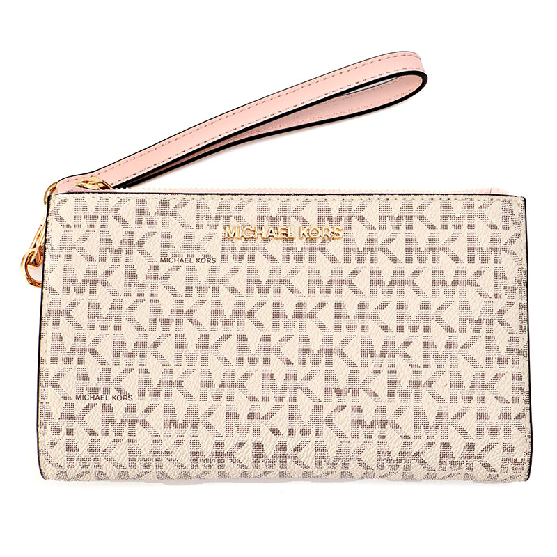 マイケルコース 二つ折り財布 レディース JET SET TRAVEL DOUBLE ZIP WRISTLET パウダーブラッシュマルチ 35F8GTVW0B-PWDBLSHMLT MICHAEL KORS|ラプラージュ 店