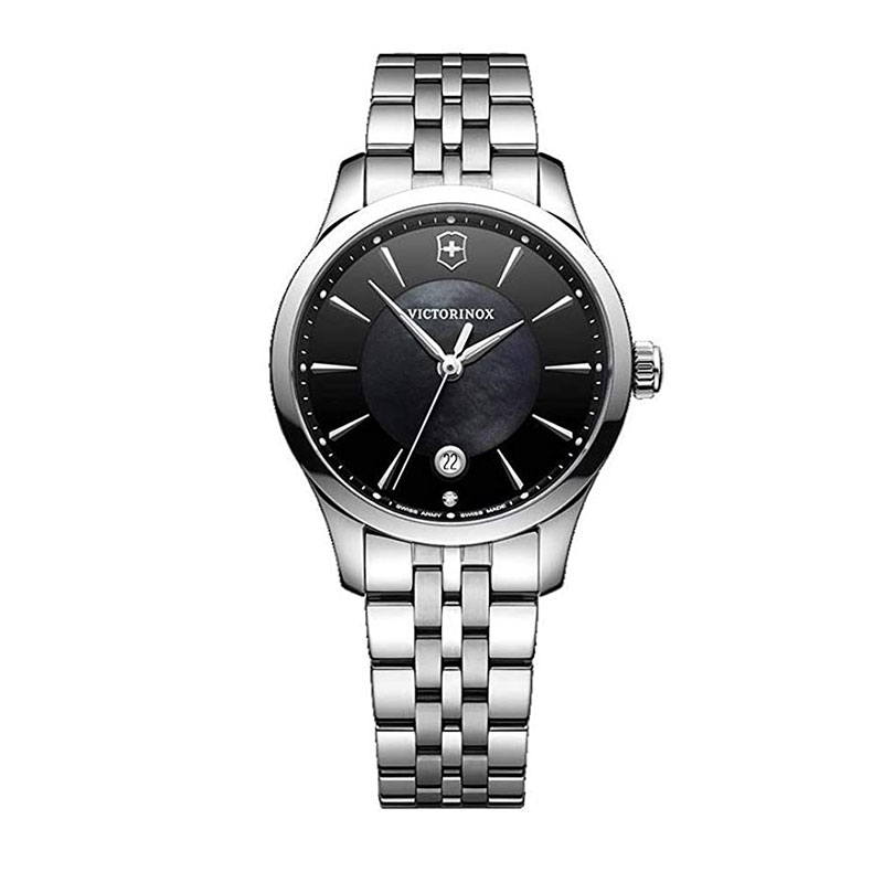 腕時計 レディース シルバー ブラック ビクトリノックス カレンダー 10気圧防水 Victorinox 241751 並行輸入品