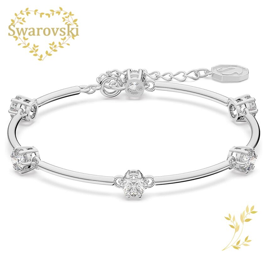 SWAROVSKI ブレスレット 5641680 スワロフスキー Constella バングル ラウンドカット, ホワイト, ロジウム・プレーティング シルバー レディース プレゼント 記念日 誕生日 アニバーサリー 並行輸入品|ラプラージュ 店