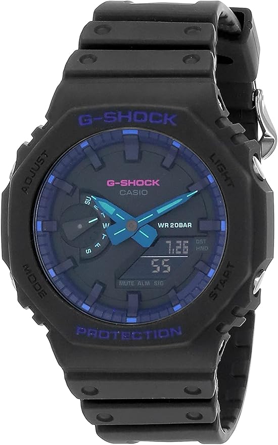 カシオ 腕時計 メンズ G- SHOCK Virtual Blue ブラック ブルー ヴァイオレット GA-2100VB-1A CASIO 並行輸入品｜ラプラージュ　店