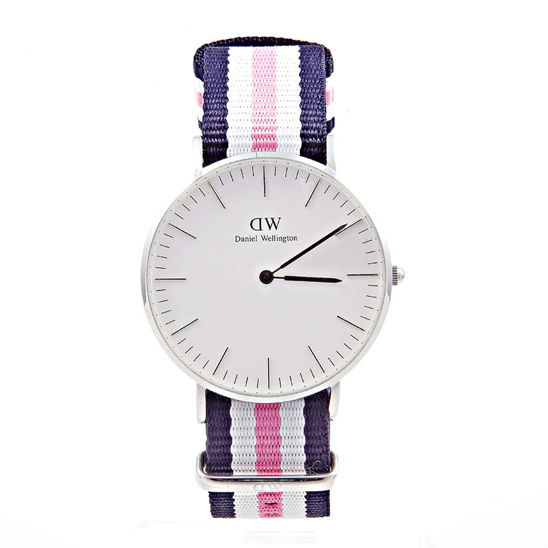 Daniel Wellington 腕時計　DW00100050　ダニエルウェリントン Classic Southampton　36ｍｍ 　メンズ レディース 並行輸入品　 北欧　SILVER　ナイロンベルト　ピンク　ネイビー　アナログ　スポーティ ビジネス　ユニセックス　記念日　プレゼント