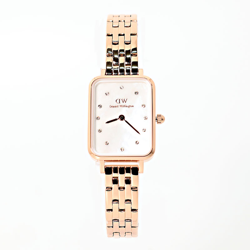ダニエルウェリントン ウオッチ レディース Quadro Lumine 5-Link Melrose 白いこと さくら色ゴールド DW00100620 Daniel Wellington 並行輸入品 レディース腕時計-腕時計