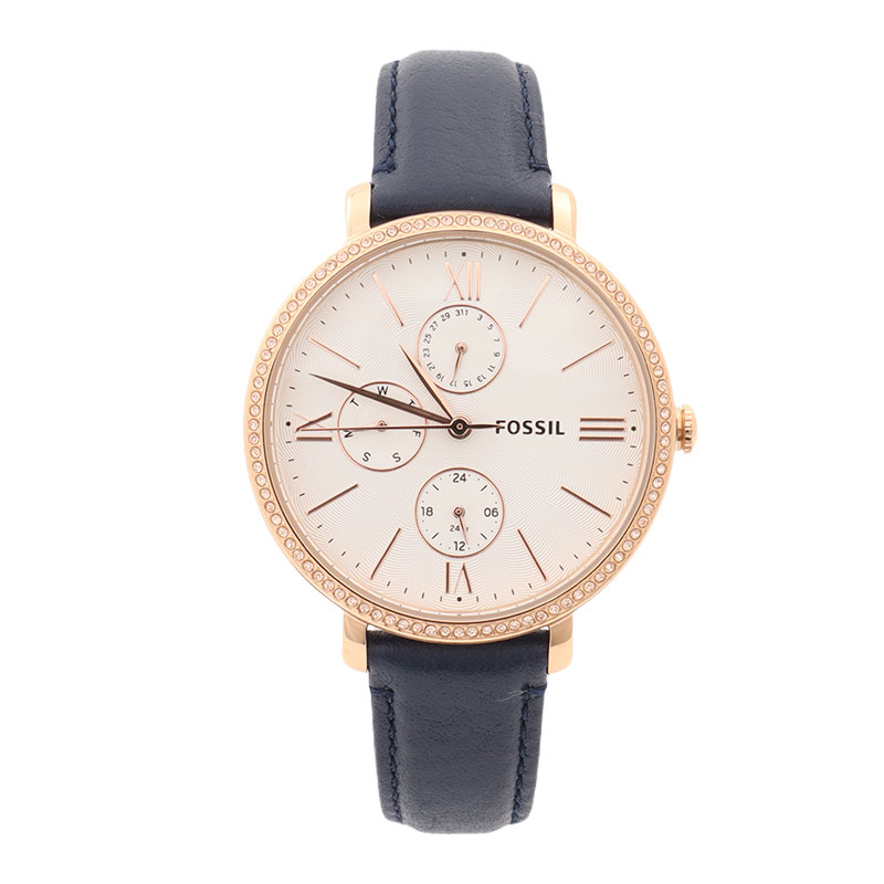 FOSSIL 腕時計　ES5096　フォッシル 　Jacqueline マルチファンクション ブルー エコレザーウォッチ　クオーツ 防水 ドレッシー　プレゼント 並行輸入品
