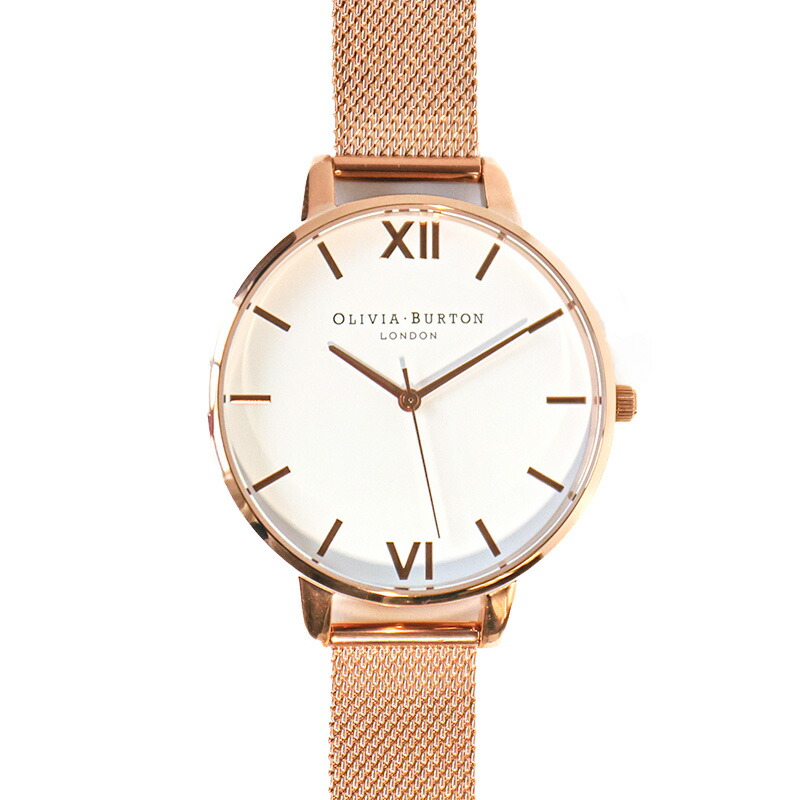 OLIVIA BURTON オリビアバートン　OB15BD79 腕時計　BIG DIAL WHITE DIAL ＆ ROSE GOLD MESH 34ｍｍ　レディース　平行輸入品　プレゼント　記念日　クォーツ 並行輸入品